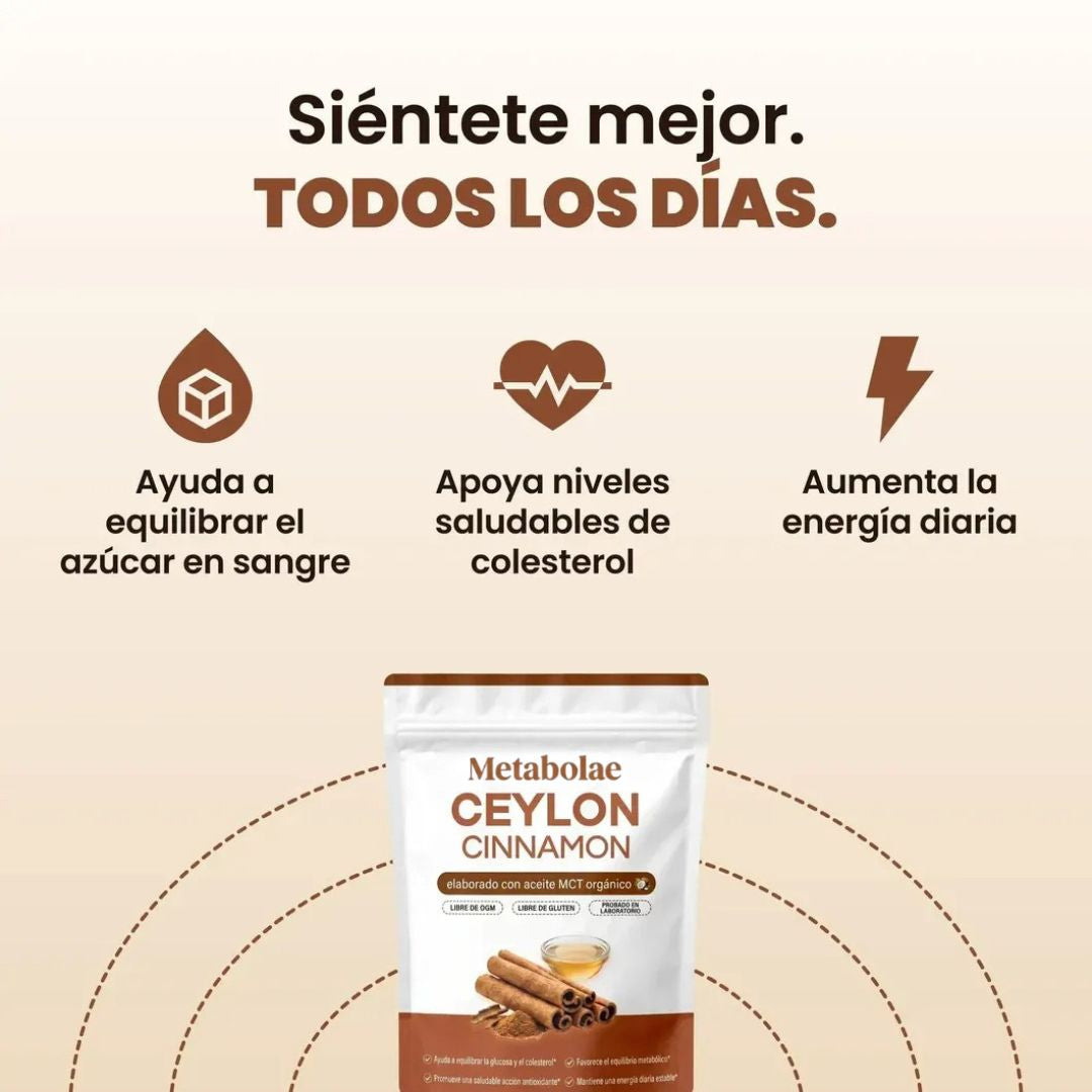 Canela de Ceylon 7200mg con Aceite MCT