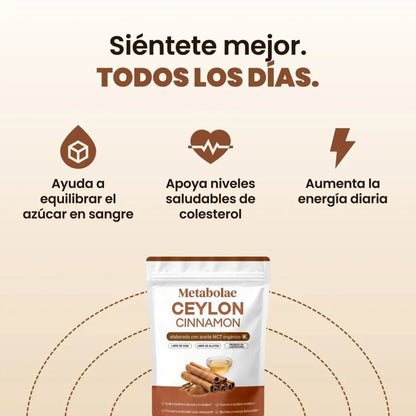 Canela de Ceylon 7200mg con Aceite MCT
