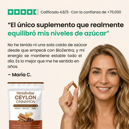 Canela de Ceylon 7200mg con Aceite MCT