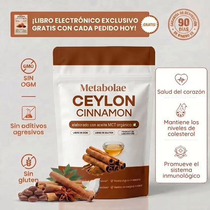 Canela de Ceylon 7200mg con Aceite MCT